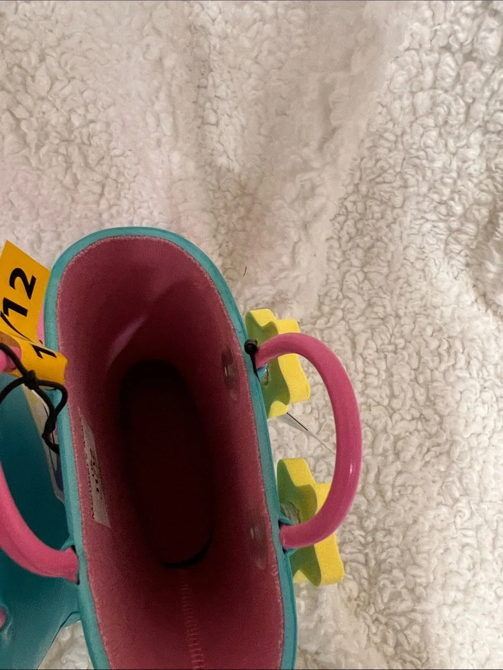 Girls Waterproof Unicorn Rain Boots - Teal & Pink
